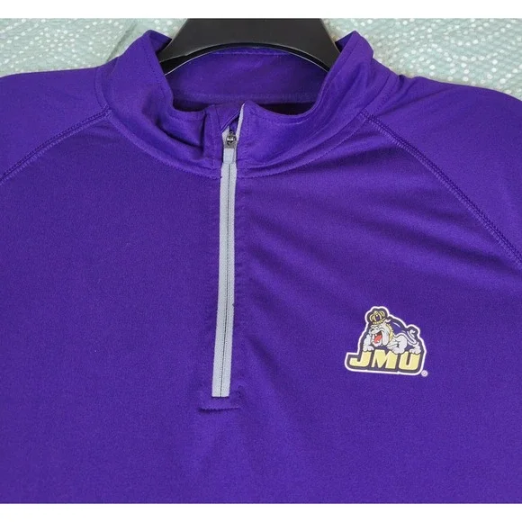 Under Armour JMU Dukes‎ Purple Heatgear Quarter Zip Pullover Men's 2XL - Picture 2 of 9